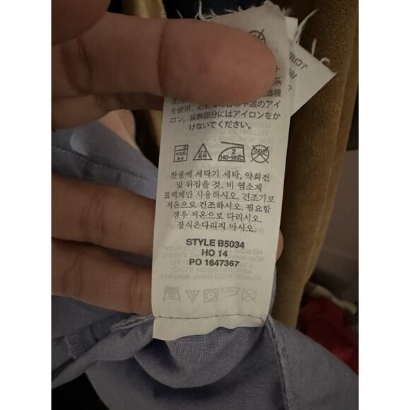 J. CREW Sequin Side Stripe Shirt Long Sleeve Button Down Blue Size 4 - Picture 11 of 12